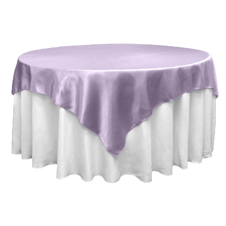 Square 72" Satin Table Overlay - Lavender - CV Linens