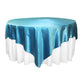 Square 90"x90" Satin Table Overlay - Aqua Blue - CV Linens