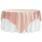 Square 90"x90" Satin Table Overlay - Blush/Rose Gold - CV Linens
