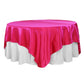 Square 90"x90" Satin Table Overlay - Fuchsia - CV Linens