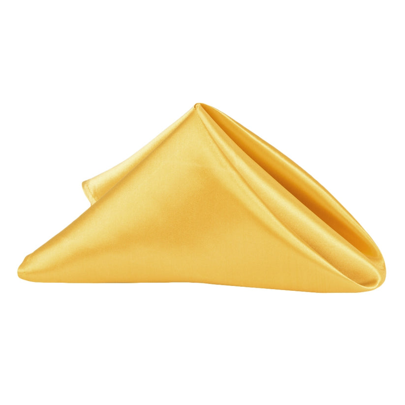 Satin Napkin 20"x20" Bright Gold for Elegant Table Settings CV Linens