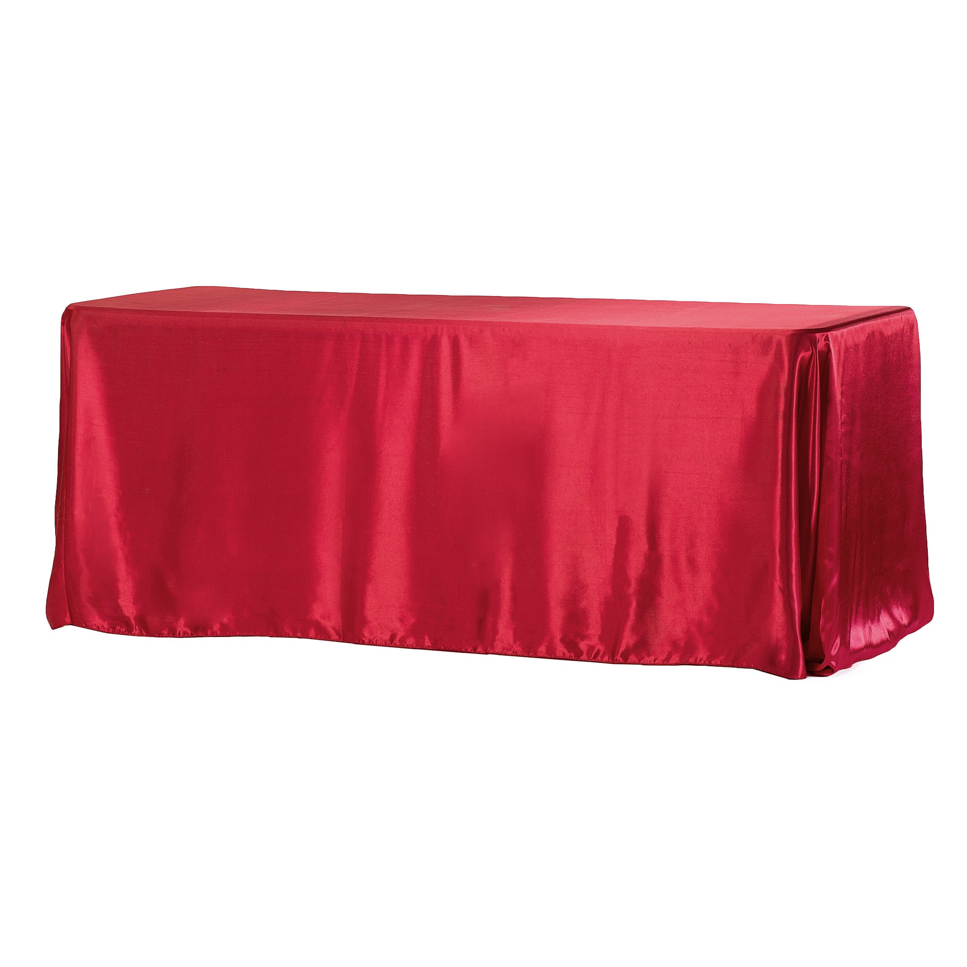 90"x156" Rectangular Satin Tablecloth - Apple Red