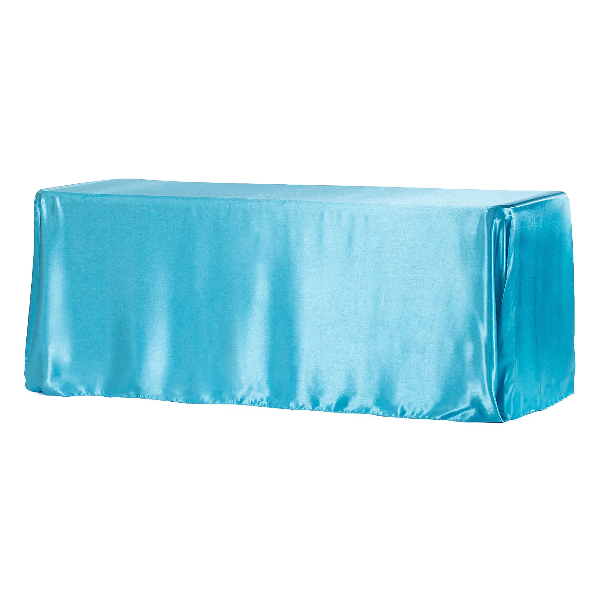 90"x156" Rectangular Satin Tablecloth - Aqua Blue