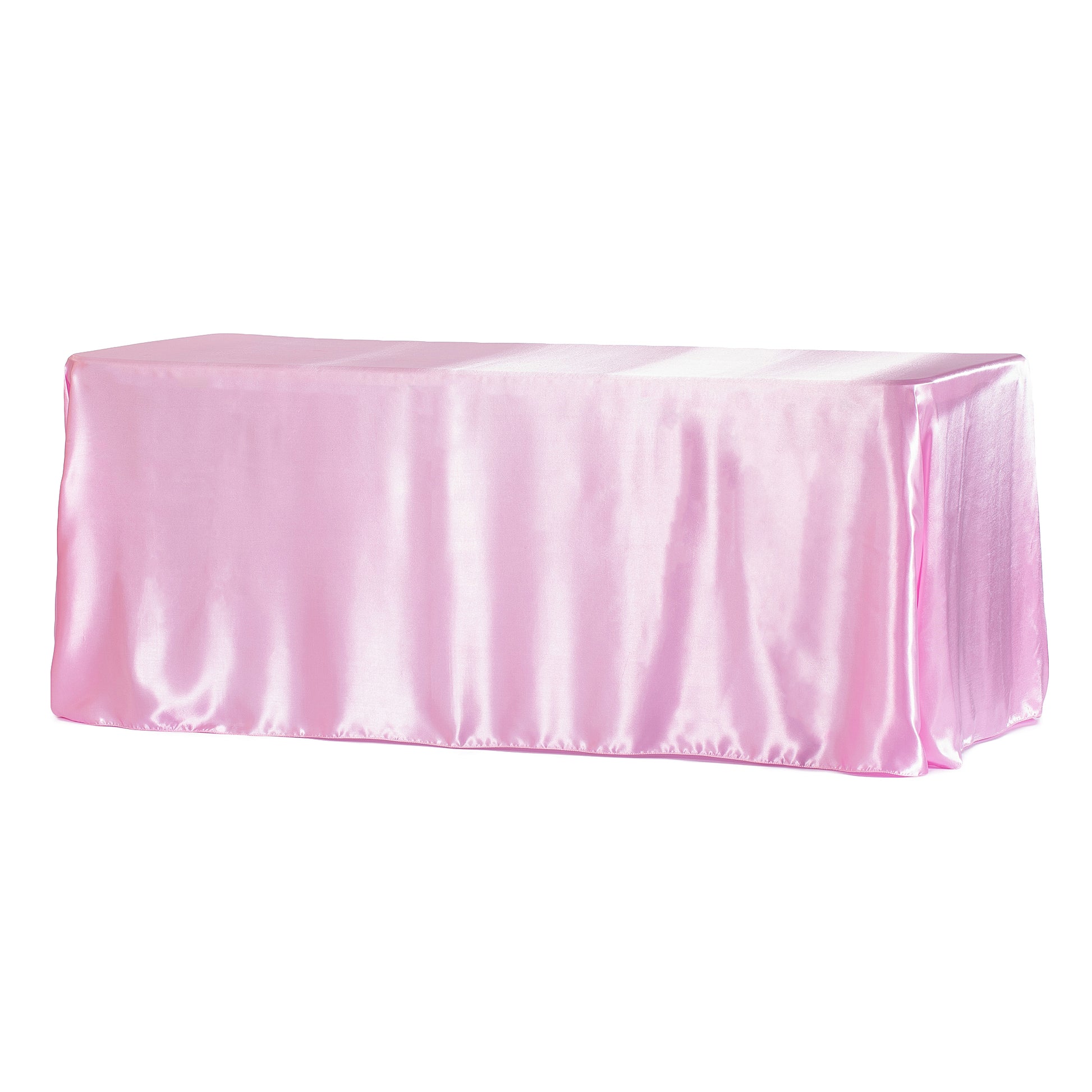 90"x156" Rectangular Satin Tablecloth - Medium Pink
