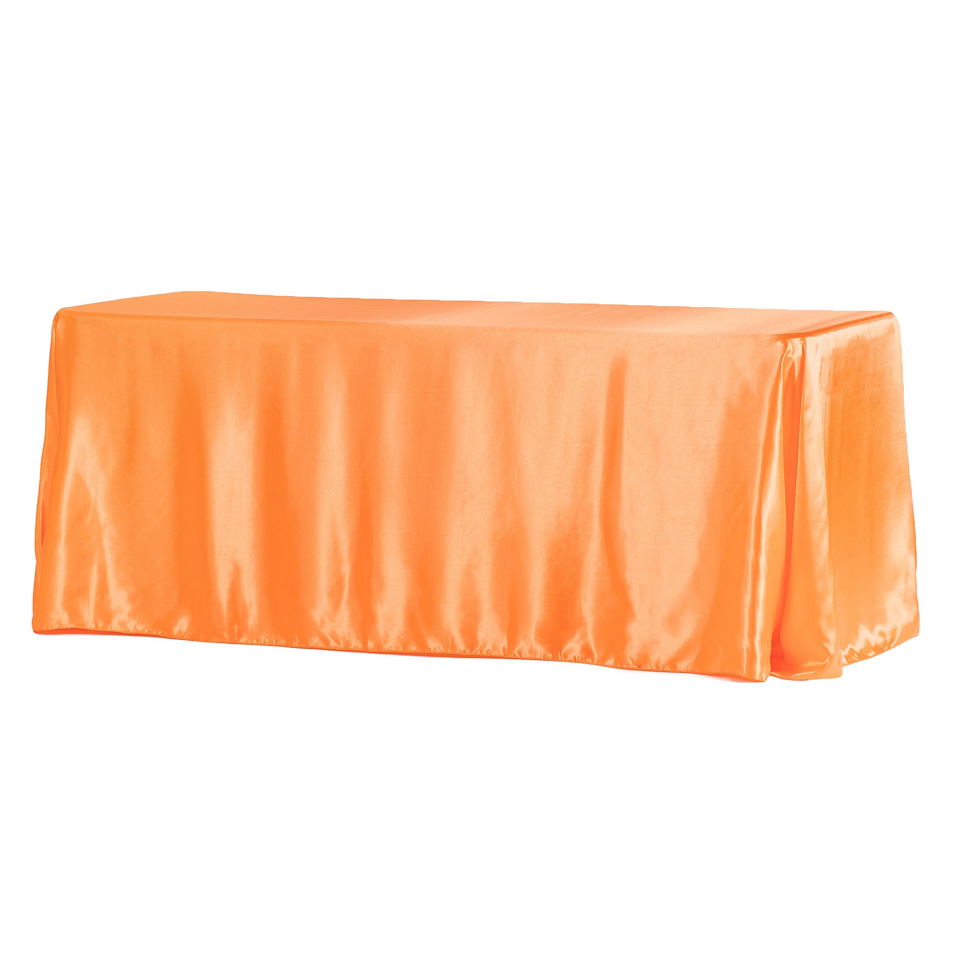 Satin Rectangular 90"x132" Tablecloth - Orange