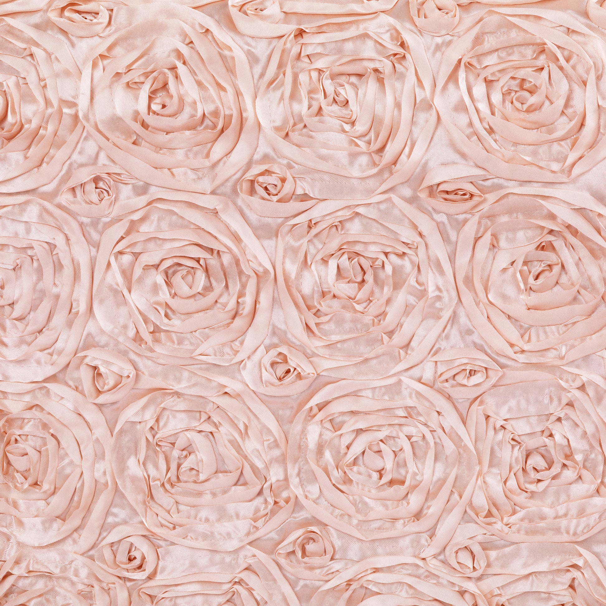 5 yards Satin Rosette Fabric Roll - Blush/Rose Gold - CV Linens