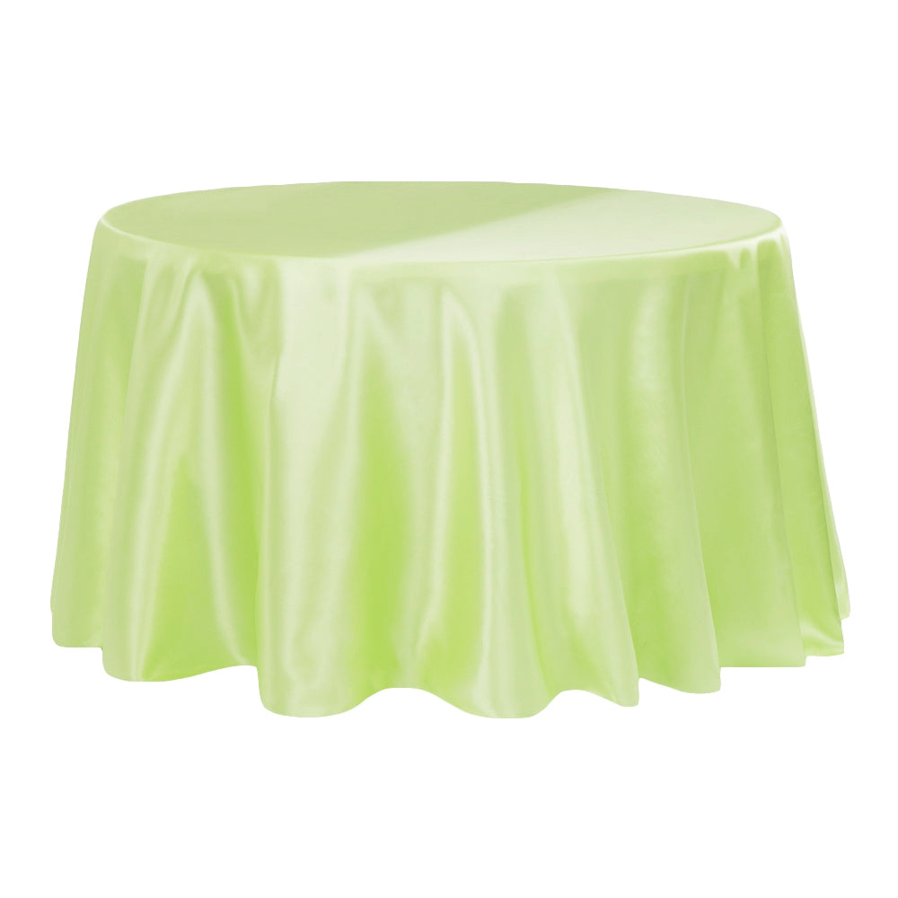 Satin 120" Round Tablecloth - Apple Green - CV Linens