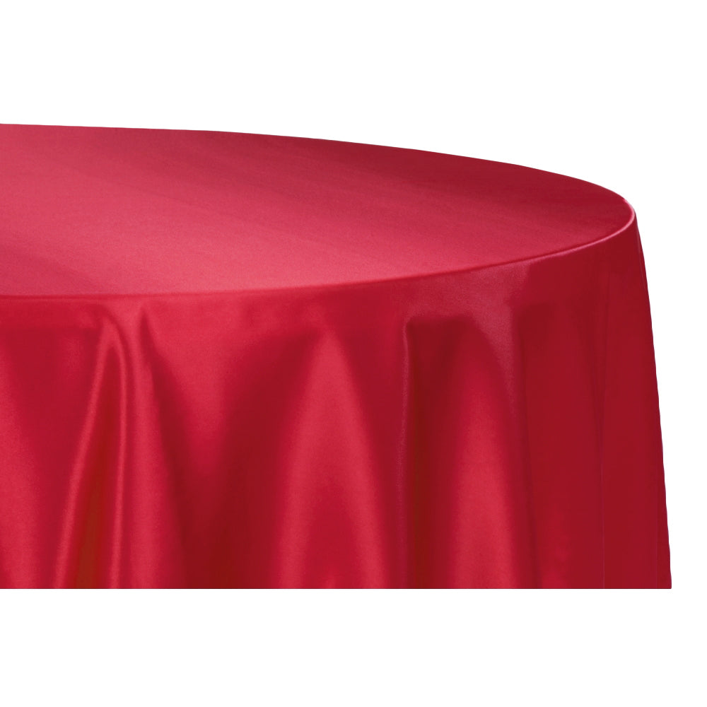 Satin 108" Round Tablecloth - Apple Red - CV Linens
