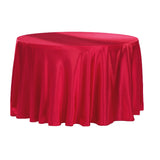 Satin 108" Round Tablecloth - Apple Red