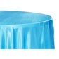 Satin 132" Round Tablecloth - Aqua Blue - CV Linens