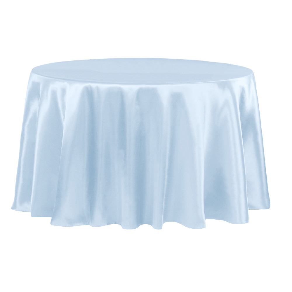 Satin 120" Round Tablecloth - Baby Blue - CV Linens