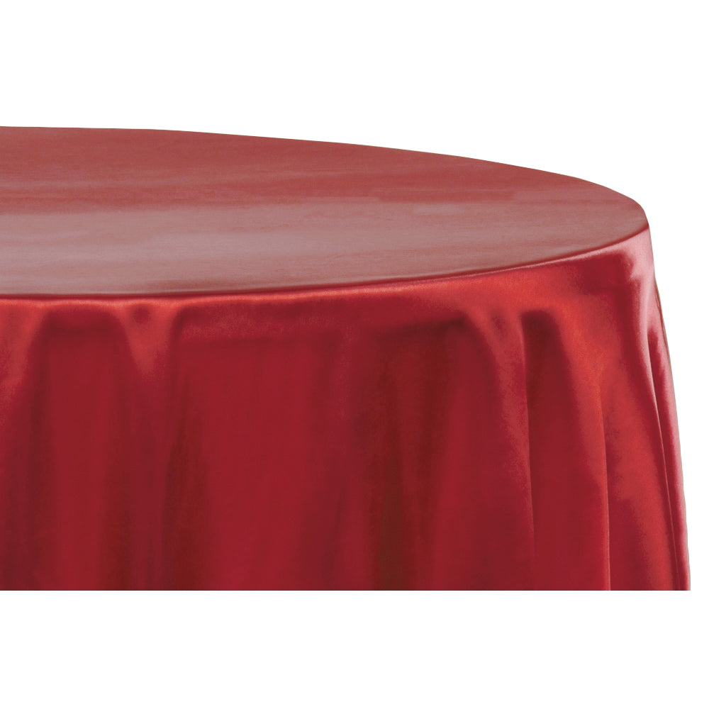 Satin 120" Round Tablecloth - Burgundy - CV Linens
