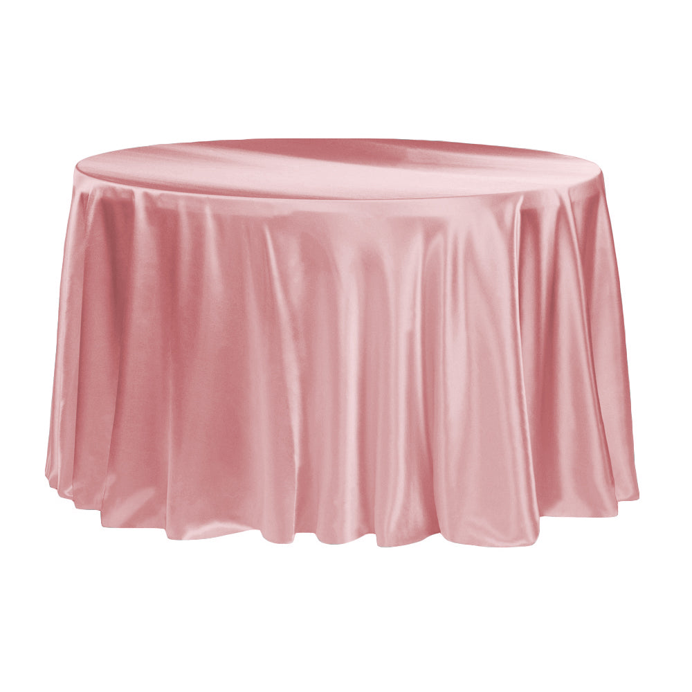 Satin 132" Round Tablecloth - Dusty Rose/Mauve - CV Linens