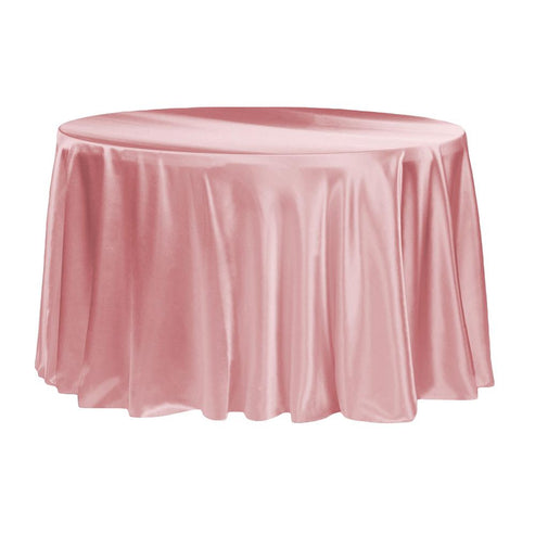 108 Round Dusty Rose Satin Tablecloth
