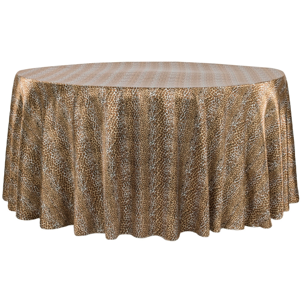 Satin Round Tablecloth - Leopard Design
