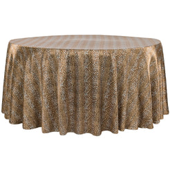 Satin 120 inch Round Tablecloth Leopard Design at CV Linens