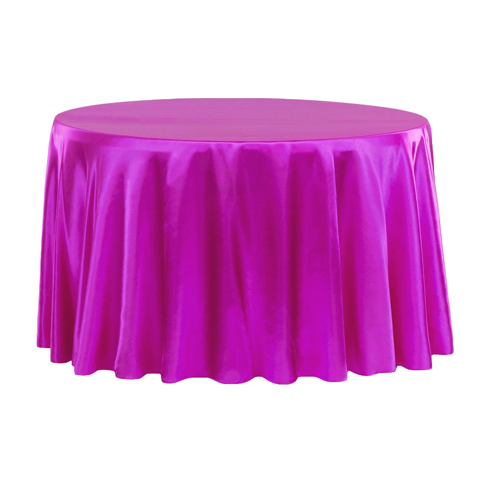 Satin 132" Round Tablecloth - Magenta Violet - CV Linens