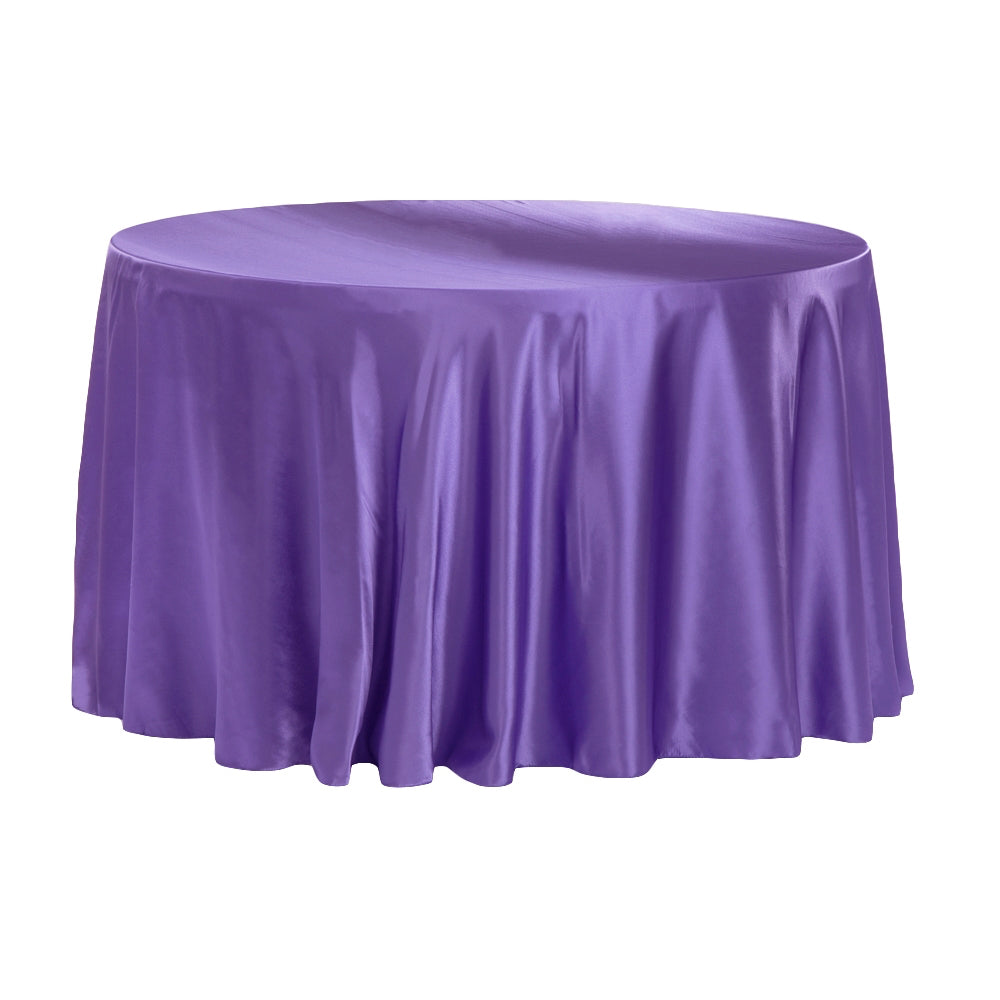 Satin 132" Round Tablecloth - Purple - CV Linens