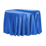 Satin 108" Round Tablecloth - Royal Blue