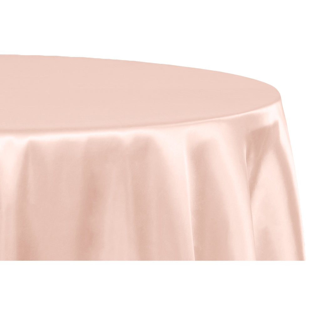 Satin 120" Round Tablecloth - Blush/Rose Gold - CV Linens