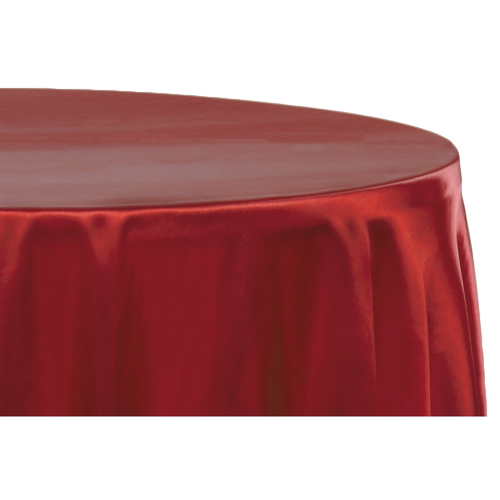 Satin 108" Round Tablecloth - Burgundy - CV Linens