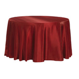 Satin 108" Round Tablecloth - Burgundy
