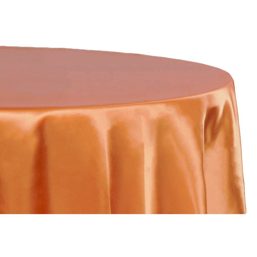 Satin 108" Round Tablecloth - Burnt Orange - CV Linens