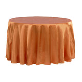 Satin 108" Round Tablecloth - Burnt Orange