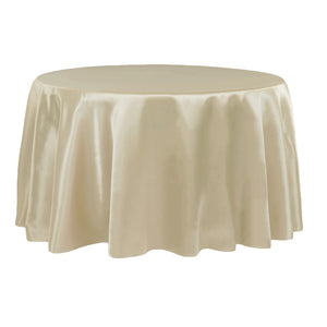Satin 120" Round Tablecloth - Champagne