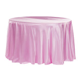 Satin 108" Round Tablecloth - Medium Pink