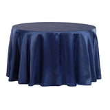 Satin 108" Round Tablecloth - Navy Blue