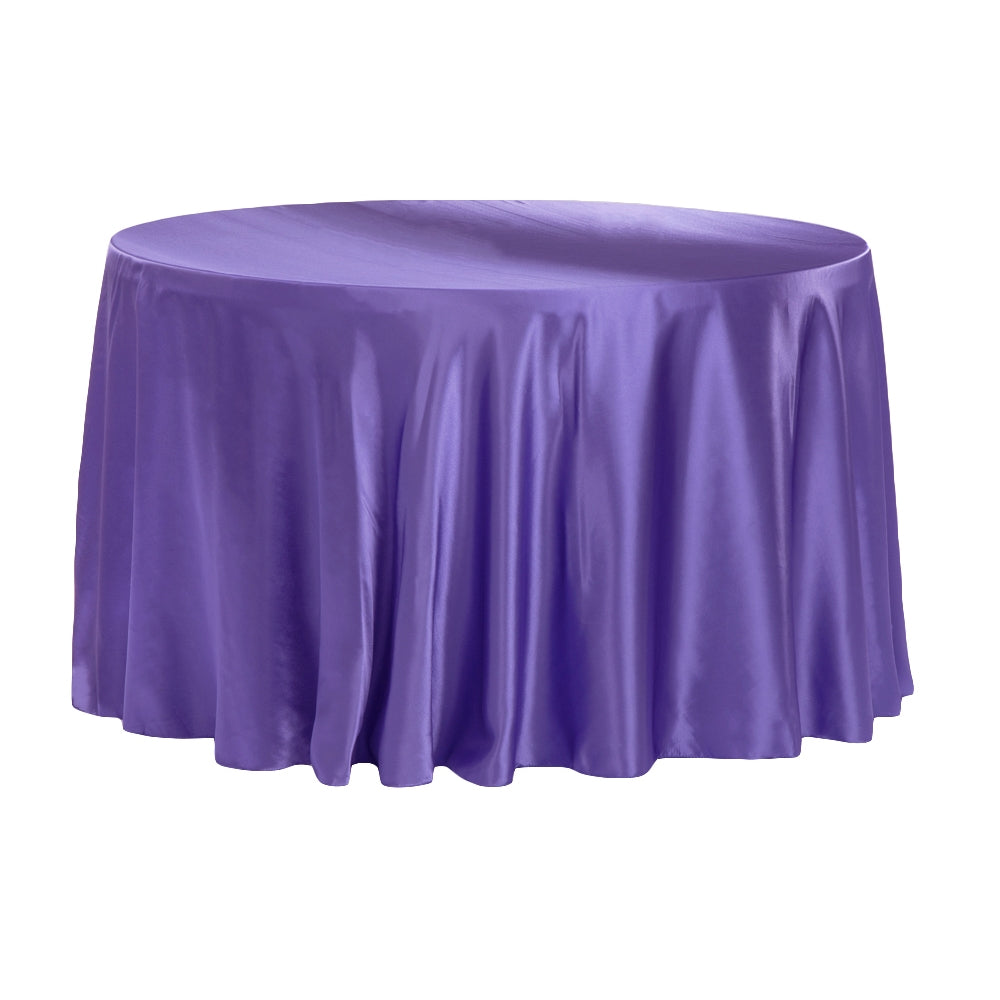 Satin 108" Round Tablecloth - Purple - CV Linens