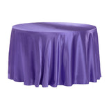 Satin 108" Round Tablecloth - Purple