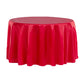 Satin 108" Round Tablecloth - Red - CV Linens
