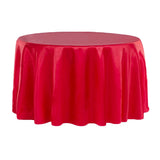 Satin 108" Round Tablecloth - Red
