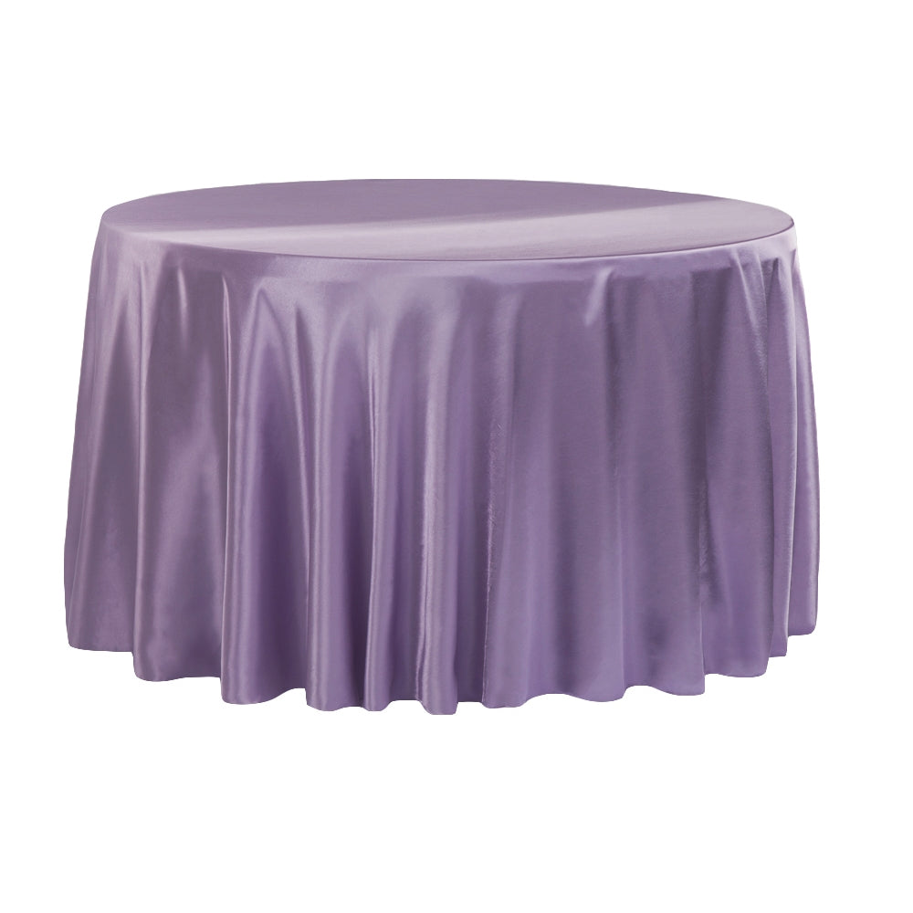 Satin 108" Round Tablecloth - Victorian Lilac/Wisteria - CV Linens