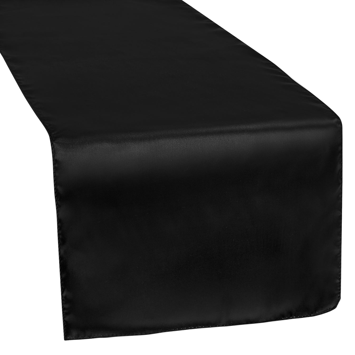 Satin Table Runner Black CV Linens