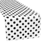 Polka Dot Satin Table Runner - Black & White
