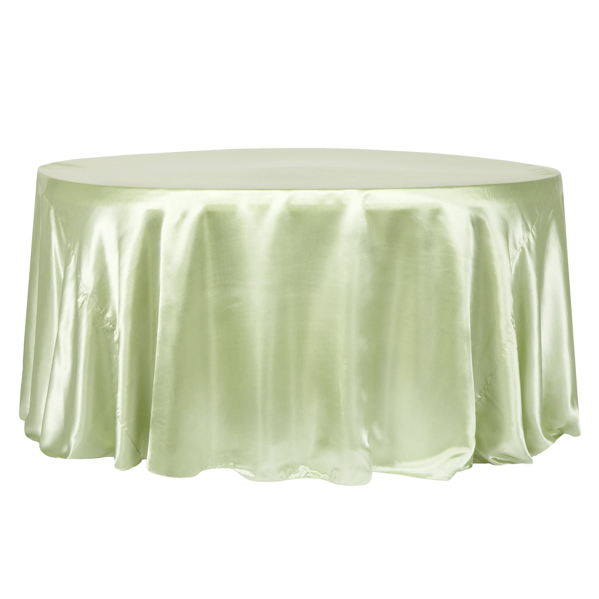 Satin 132" Round Tablecloth - Sage Green - CV Linens