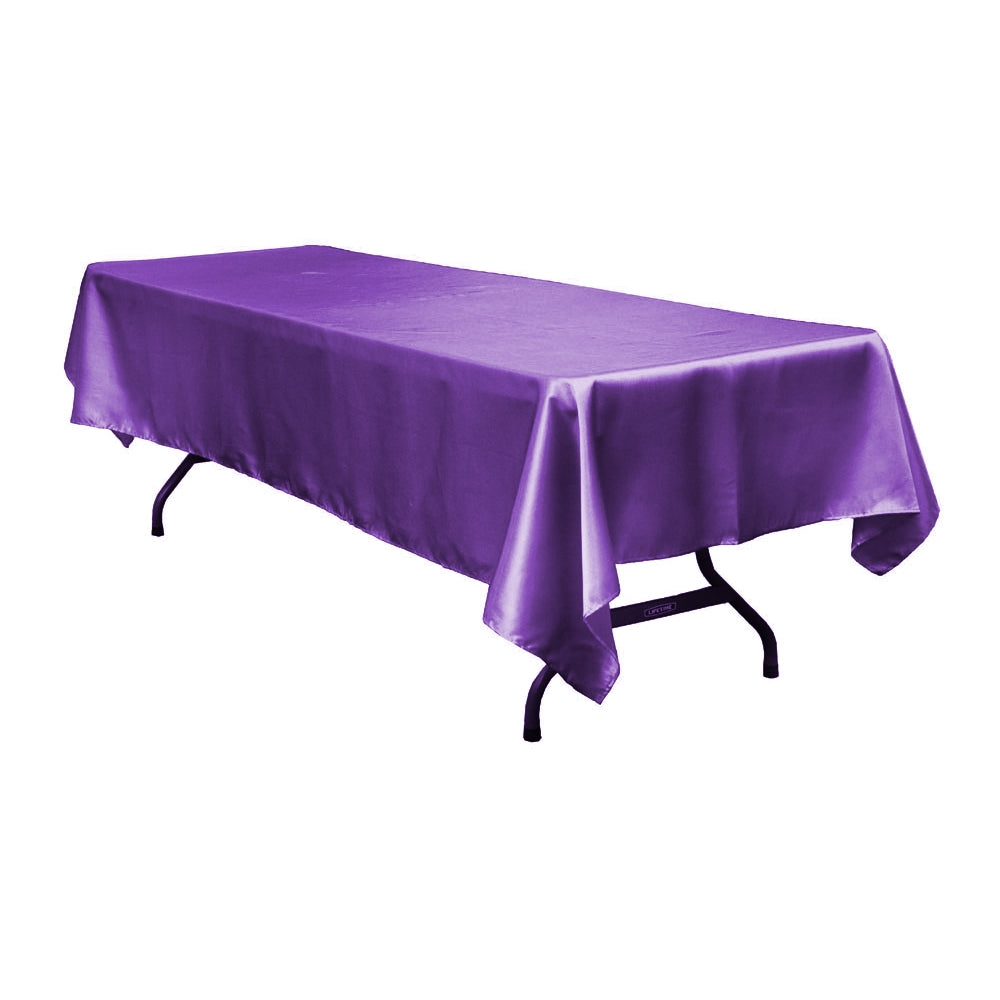 Satin Rectangular 60"x120" Tablecloth - Purple - CV Linens