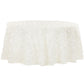 Wedding Rosette SATIN 120" Round Tablecloth - Ivory - CV Linens