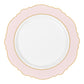 Scallop Disposable Plastic Plates 40 pcs Combo Pack - Pink & Gold-Trimmed