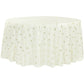 Sequin Embroidery Taffeta 132" Round Tablecloth - Ivory - CV Linens
