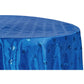Sequin Embroidery Taffeta 120" Round Tablecloth - Royal Blue - CV Linens