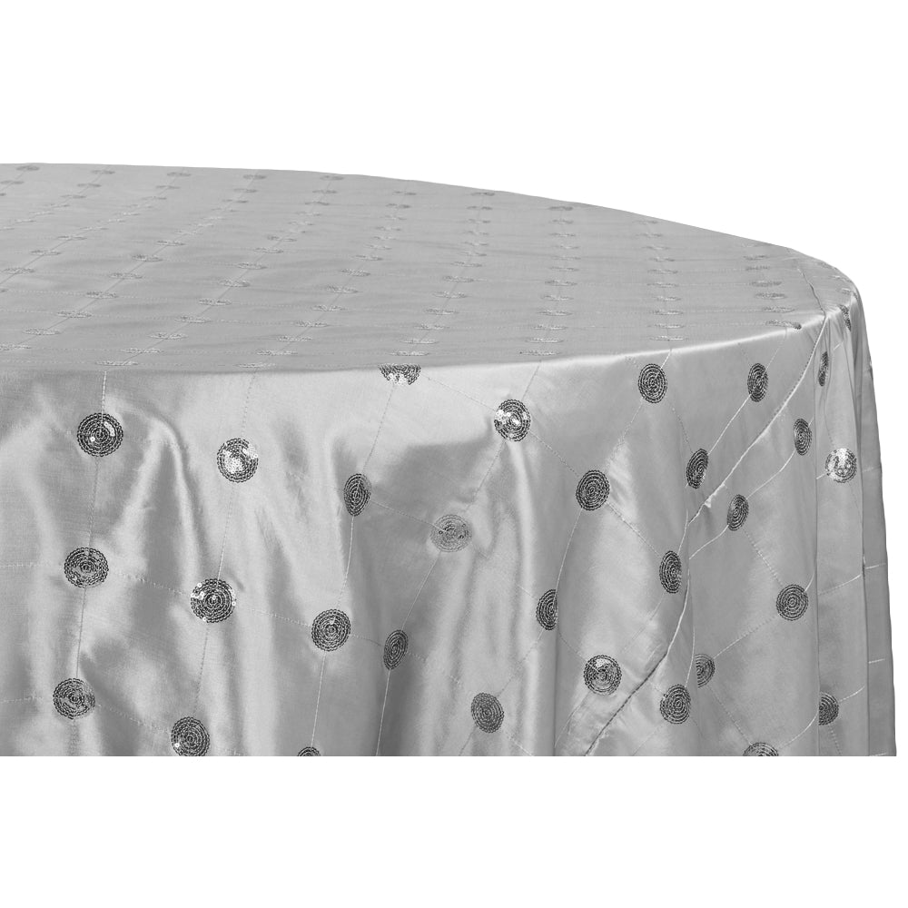 Silver Ribbon Tablecloth Sequin Embroidery Taffeta 120