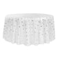 Sequin Embroidery Taffeta 132" Round Tablecloth - White - CV Linens