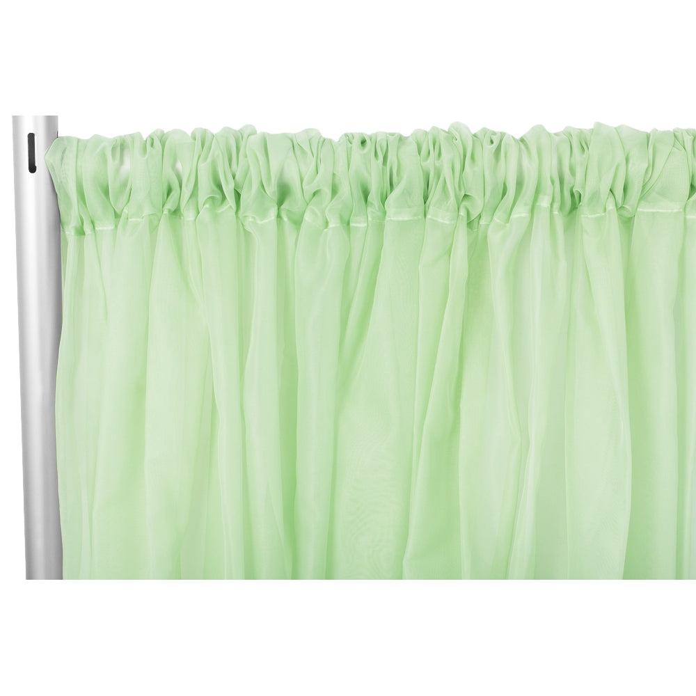 Sheer Voile Flame Retardant (FR) 10ft H x 118" W Drape/Backdrop Curtain Panel - Mint Green - CV Linens