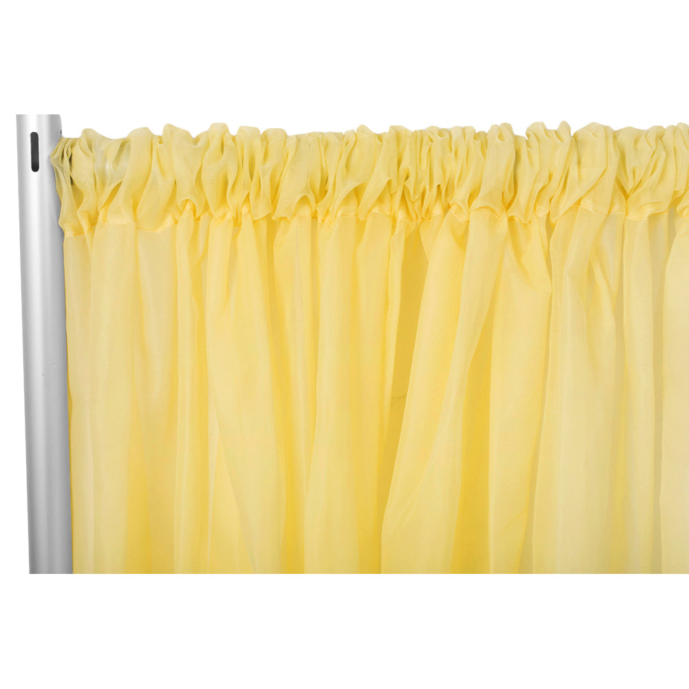 Sheer Voile Flame Retardant (FR) 10ft H x 118" W Drape/Backdrop Curtain Panel - Canary Yellow - CV Linens