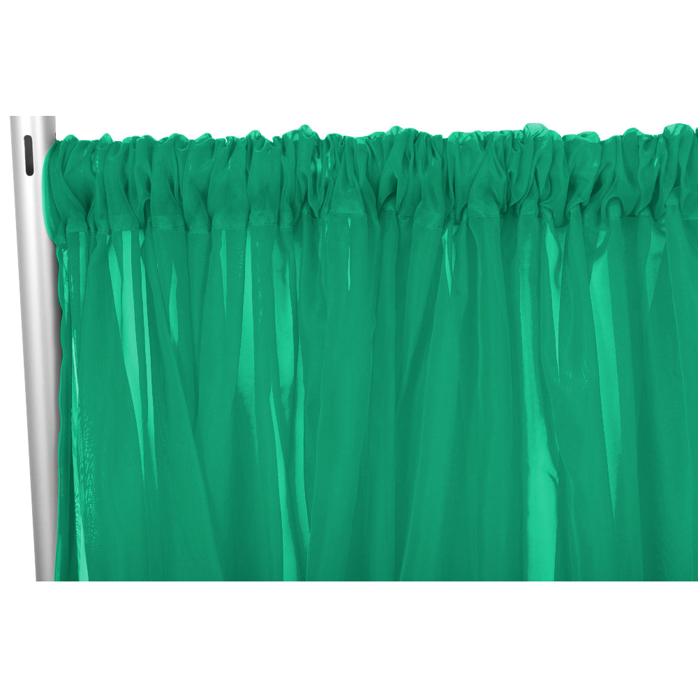 Sheer Voile Flame Retardant (FR) 10ft H x 118" W Drape/Backdrop Curtain Panel - Emerald Green - CV Linens