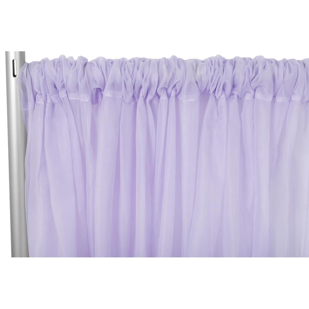 Sheer Voile Flame Retardant (FR) 8ft H x 118" W Drape/Backdrop Curtain Panel - Lavender - CV Linens